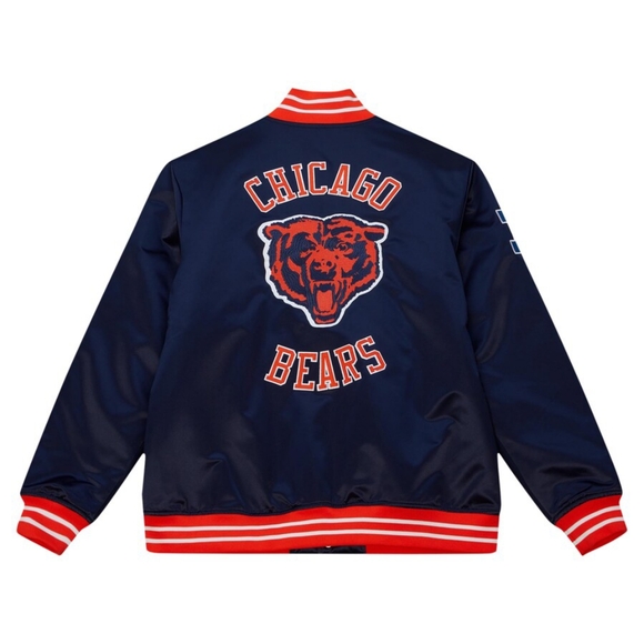 Chicago Bears Mitchell & Ness Heavyweight Satin NFL Fan Varsity Jacket - Picture 7 of 13